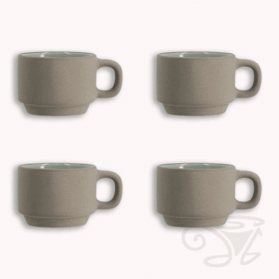kaffeetassen set outo 4 tassen aus steingut grau 100ml