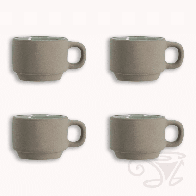 kaffeetassen set outo 4 tassen aus steingut grau 100ml