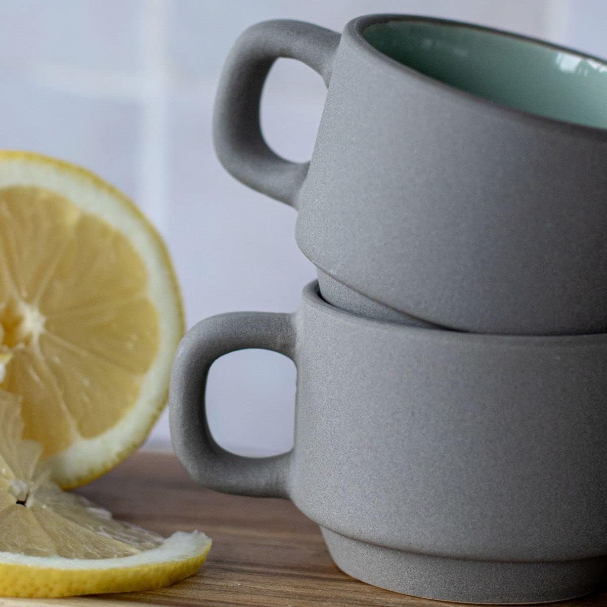 kaffeetassen set outo 4 tassen aus steingut grau 100ml