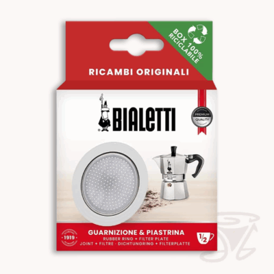 bialetti ersatzset für espressokocher 1/2 tasse ersatzteil dichtungsring + filtersieb für moka express, la mokina