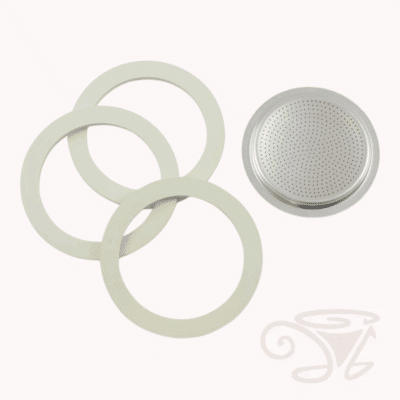 bialetti ersatzset für espressokocher 12 tassen ersatzteil 3 dichtungsringe + filtersieb für verschiedene bialetti modelle