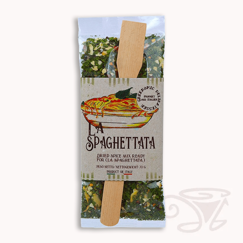 greenomic italy gewürzmischung la spaghettata würzige gewürzmischung inkl. buchenholzkelle