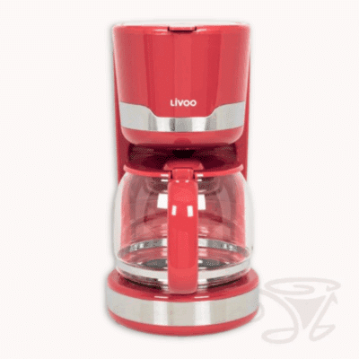livoo elektrische kaffeemaschine rot 1,5 liter filterkaffee