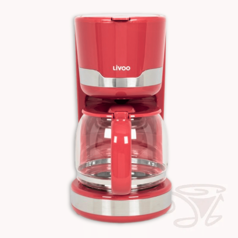 livoo elektrische kaffeemaschine rot 1,5 liter filterkaffee
