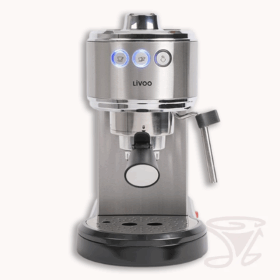 livoo espressomaschine siebträger kompakte kaffeemaschine grau metallic