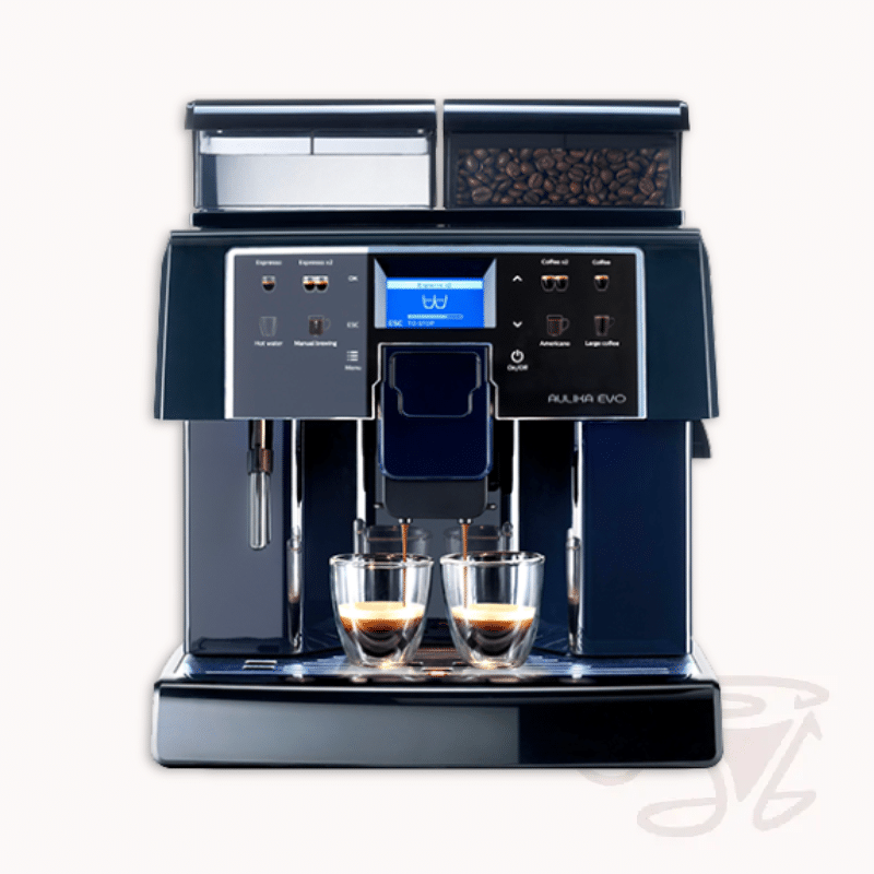 saeco aulika evo black schwarz blau kaffeevollautomat für büro und gewerbe