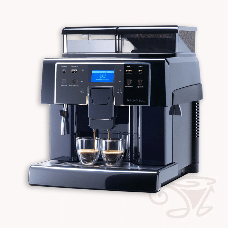 saeco aulika evo black schwarz blau kaffeevollautomat für büro und gewerbe