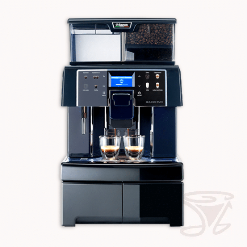 saeco aulika evo office schwarz blau kaffeevollautomat hohe kapazität für büro und gewerbe