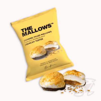 the mallows marshmallow mit karamellfüllung bestreut mit knusprigem toffee 11g