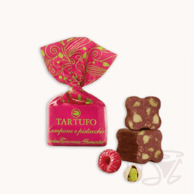 tartufo lampone e pistacchio schokotrüffel mit pistazien und himbeere antica torroneria piemontese 14g